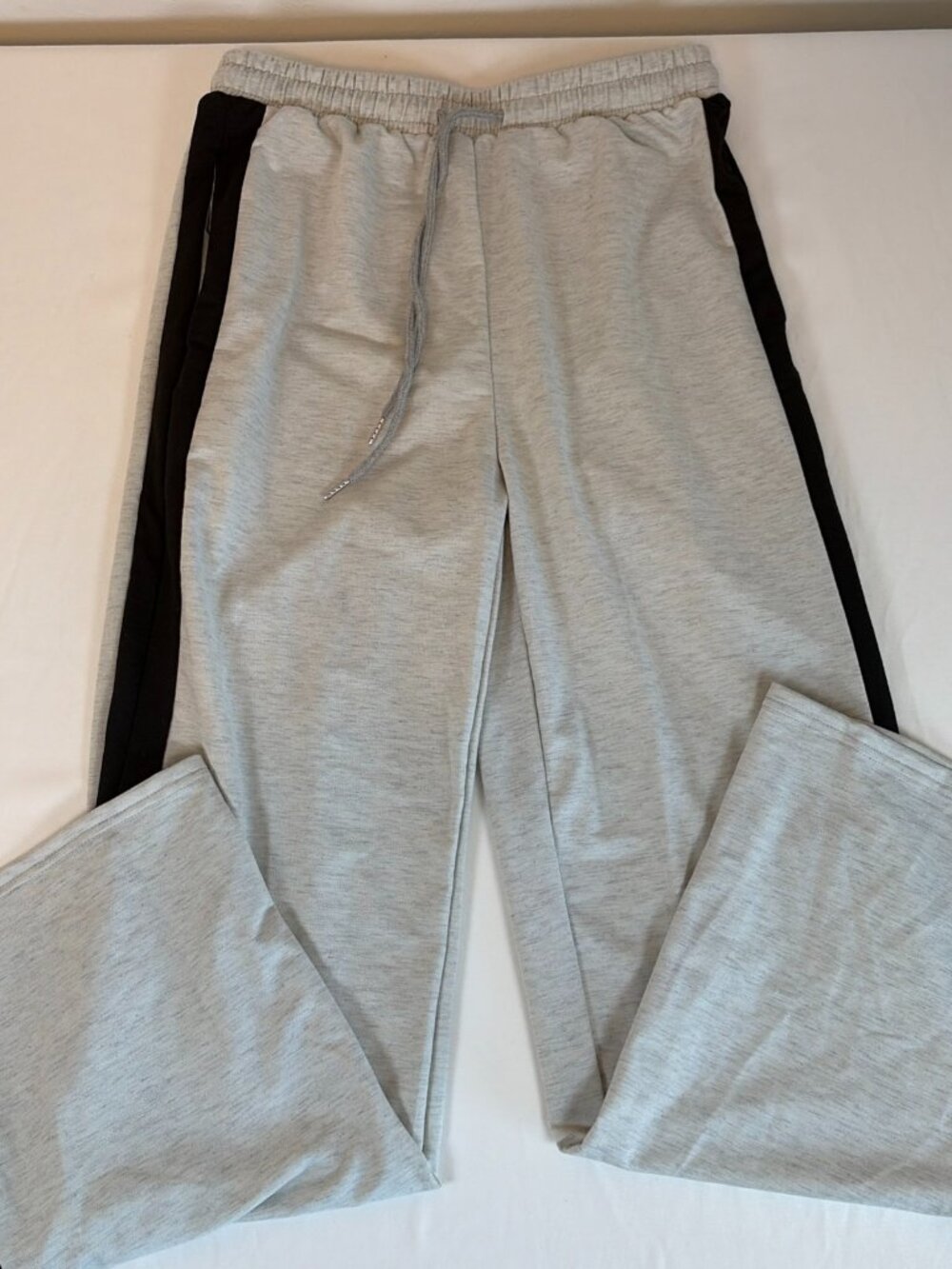Elastic Waist Drawstring Sweatpants Women's L Gray